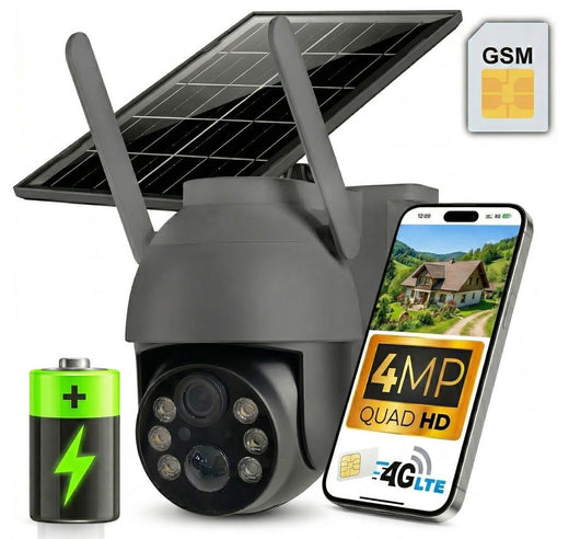 Kamera solarna obrotowa zewnętrzna GSM 4G 4Mpx K-12G Solar GSM EUROLOOK