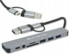 Uniwersalny HUB-01C adapter rozdzielacz USB-C 8w1 czytnik SD USB 3.0 AUDIO