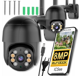 Kamera obrotowa zewnętrzna IP Wi-Fi 8Mpx K-9 EUROLOOK
