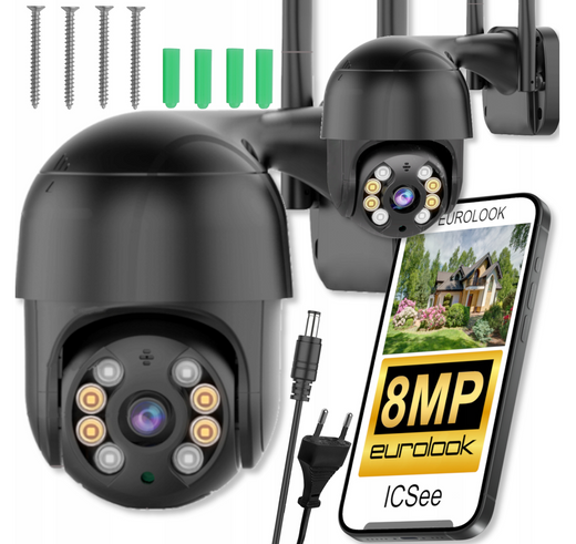Kamera obrotowa zewnętrzna IP Wi-Fi 8Mpx K-9 EUROLOOK
