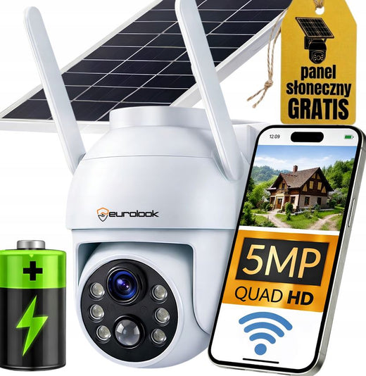 Kamera solarna obrotowa zewnętrzna IP Wi-Fi 5Mpx K-11 Solar EUROLOOK