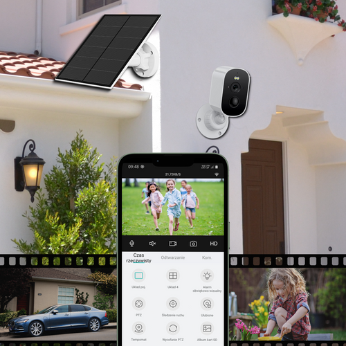 Kamera obrotowa IP Wi-Fi zewnętrzna solarna 4Mpx K-14 EUROLOOK