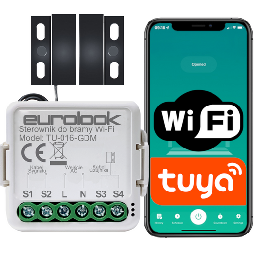 Sterownik do bramy garażowej / wjazdowej Wi-Fi Tuya / Smart Life TU-016-GDM EUROLOOK