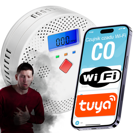 Czujnik gazu / czadu Wi-Fi Tuya / Smart Life TU-014-CMS EUROLOOK