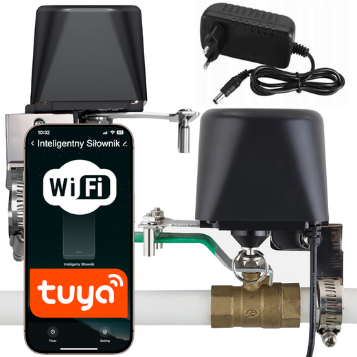 Inteligentny siłownik do zaworu wody / gazu Wi-Fi Tuya / Smart Life TU-017-VA EUROLOOK