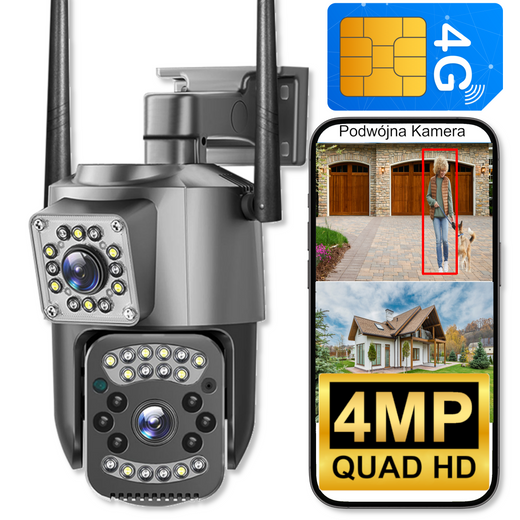 Kamera obrotowa zewnętrzna IP Wi-Fi GSM 4G 4Mpx V-44 Pro GSM EUROLOOK